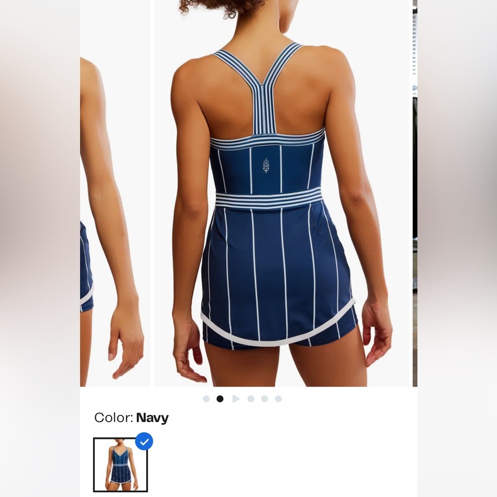 FP Movement by Free People Navy and White Striped Bodysuit - Picture 4 of 4